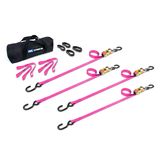 510119 1 x 10 ATV  Motorcycle Ratchet Utility Pack with S-Hook - Pink