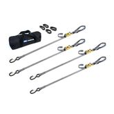 510427 1 x 6 Motorcycle Ratchet Tie-Down Pack with Integrated Soft Loops S-Hooks  Keepers - Silver