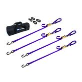 510436 1 x 10 Motorcycle Ratchet Tie-Down Pack with Integrated Soft Loops S-Hooks  Keepers - Purple