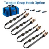 511000 2 x 10 Tire Block Strap Pack with Twisted Snap Hook Ends - Black