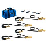 511116 2 x 6 Super Pack Tie-Down Strap Kit with Integrated Axle Straps Direct Hook Ends - Black