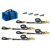511216 2 x 6 Ultra Pack Tie-Down Straps with Detachable Axle Straps Direct Hook Ends - Black