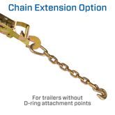 512126 2 x 6 Super Pack Tie-Down Strap Kit with Integrated Axle Straps Direct Hook Ends  Chain Extension Ends - Blue 4