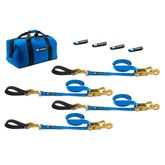 512218 2 x 8 Ultra Pack Tie-Down Straps with Detachable Axle Straps Direct Hook Ends - Blue