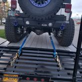 512226 2 x 6 Ultra Pack Tie-Down Straps with Detachable Axle Straps Direct Hook Ends  Chain Extensions - Blue 2