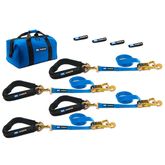 512656 2 x 6 Pro Pack Premium Tie-Down Strap Kit with 40 Axle Strap Direct Hook Ends - Blue