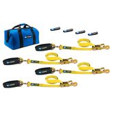 514618 2 x 8 Pro Pack Premium Tie-Down Strap Kit with 24 Axle Strap Direct Hook Ends - Yellow