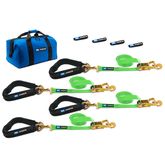 515656 2 x 6 Pro Pack Premium Tie-Down Strap Kit with 40 Axle Strap Direct Hook Ends - Lime Green