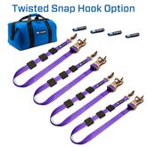 516000 2 x 10 Tire Block Strap Pack with Twisted Snap Hook Ends - Purple