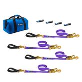 516206 2 x 6 Ultra Pack Tie-Down Straps with Detachable Axle Straps Sewn Fixed Ends - Purple