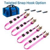 519000 2 x 10 Tire Block Strap Pack with Twisted Snap Hook Ends - Pink