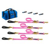 519268 Two 6  Two 8 Ultra Pack Tie-Down Straps with Detachable Axle Straps Sewn Fixed Ends - Pink