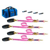 519608 2 x 8 Pro Pack Premium Tie-Down Strap Kit with 24 Axle Strap Sewn Fixed Ends - Pink
