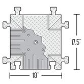 BB5X-125-T-BY 5-Channel Bumble Bee 4-Way Cross Cable Protector for 125 Dia Cables 1