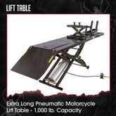 BW-1000A-XL-BYO Extra-Long Pneumatic Motorcycle Lift Table - Build Your Own Shop Kit Package