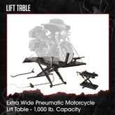 BW-1000A-XW-BYO Extra-Wide Pneumatic Motorcycle Lift Table - Build Your Own Shop Kit Package