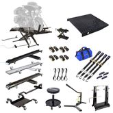 BW-1000A-XW-BYO Extra-Wide Pneumatic Motorcycle Lift Table - Build Your Own Shop Kit Package 1
