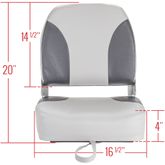 CL-DLX-BOAT-SEAT-GCG Bass Fishing Replacement Folding Vinyl Boat Seat DLX-BOAT-SEAT-GCG__1