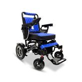 IQ7000AF-LE-BLK-BLU ComfyGo Majestic 12AH Remote-Controlled Electric Wheelchair wAuto-Fold - Black FrameBlue Faux Leather
