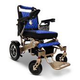 IQ7000AF-LE-MAX-BRZ-BLU ComfyGo Majestic 20AH Remote-Controlled Electric Wheelchair wAuto-Fold - Bronze FrameBlue Faux Leather