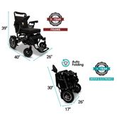 IQ7000AF-MAX-SLV ComfyGo Majestic 20AH Remote-Controlled Electric Wheelchair wAuto-Fold - Silver FrameBlack Mesh Fabric 2
