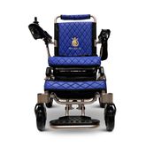IQ8000LE-BRZ-BLU ComfyGo Majestic 12AH Remote-Controlled Electric Wheelchair with 175 Seat - Bronze FrameBlue Faux Leather 4