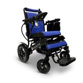 IQ8000LE-MAX-BLK-BLU ComfyGo Majestic 20AH Remote-Controlled Electric Wheelchair with 175 Seat - Black FrameBlue Faux Leather