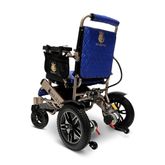 IQ8000LE-MAX-BRZ-BLU ComfyGo Majestic 20AH Remote-Controlled Electric Wheelchair with 175 Seat - Bronze FrameBlue Faux Leather 3