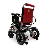IQ8000LE-SLV-RED ComfyGo Majestic 12AH Remote-Controlled Electric Wheelchair with 175 Seat - Silver FrameRed Faux Leather 3