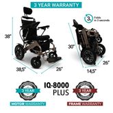 IQ8000PLUS-LE-BRZ-TB ComfyGo Majestic 12AH Remote-Controlled Electric Wheelchair with 20 Seat - Bronze FrameTaba Faux Leather 2