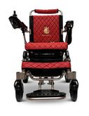 IQ8000PLUS-LE-MAX-BRZ-RED ComfyGo Majestic 20AH Remote-Controlled Electric Wheelchair with 20 Seat - Bronze FrameRed Faux Leather 4