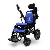 IQ9000AR-LE-BLK-BLU ComfyGo Majestic Remote-Controlled Electric Wheelchair with Auto Recline 175 Seat - Black FrameBlue Faux Leather 3