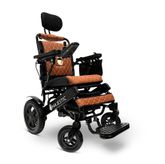 IQ9000AR-LE-BLK-TB ComfyGo Majestic Remote-Controlled Electric Wheelchair with Auto Recline 175 Seat - Black FrameTaba Faux Leather