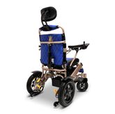IQ9000AR-LE-BRZ-BLU ComfyGo Majestic Remote-Controlled Electric Wheelchair with Auto Recline 175 Seat - Bronze FrameBlue Faux Leather 5