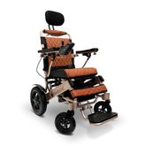 IQ9000AR-LE-BRZ-TB ComfyGo Majestic Remote-Controlled Electric Wheelchair with Auto Recline 175 Seat - Bronze FrameTaba Faux Leather