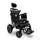 IQ9000PLUS-AR-LE-BLK-BLK ComfyGo Majestic Remote-Controlled Electric Wheelchair with Auto Recline 20 Seat - Black FrameBlack Faux Leather