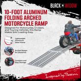 CL-MF-12038 Black Widow Aluminum Folding Arched Motorcycle Ramp - 10 Long MF-12038__AI1