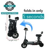 MS3000-MAX-GLD ComfyGo 156AH Foldable Mobility Scooter with Standard Seat - Gold 2