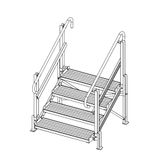 Mod-XP-Stair-4-Step 4 Step PVI Modular XP Aluminum Stair Section with Handrails