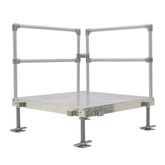 PF1-60HR 5 x 5 Silver Spring Roll-Tek Platform with Handrails for Modular Ramp System