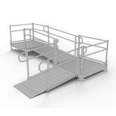 PS10L44TT 10 L x 3 W EZ-ACCESS PATHWAY L-Shaped Aluminum Wheelchair Ramp Kit With 4 Platforms
