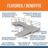 PS10L55TT 10 L x 3 W EZ-ACCESS PATHWAY L-Shaped Aluminum Wheelchair Ramp Kit With 5 Platforms 3