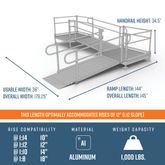 PS12L44TT 12 L x 3 W EZ-ACCESS PATHWAY L-Shaped Aluminum Wheelchair Ramp Kit With 4 Platforms 2