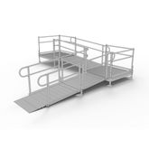 PS14L44TT 14 L x 3 W EZ-ACCESS PATHWAY L-Shaped Aluminum Wheelchair Ramp Kit With 4 Platforms