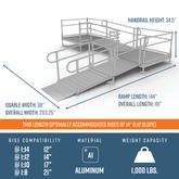 PS14L55TT 14 L x 3 W EZ-ACCESS PATHWAY L-Shaped Aluminum Wheelchair Ramp Kit With 5 Platforms 2