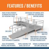 PS14L55TT 14 L x 3 W EZ-ACCESS PATHWAY L-Shaped Aluminum Wheelchair Ramp Kit With 5 Platforms 3