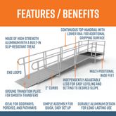 PS14S44T 14 L x 3 W EZ-ACCESS PATHWAY Straight Aluminum Wheelchair Ramp Kit With 4 Top Platform 3