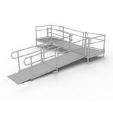 PS16L44TT 16 L x 3 W EZ-ACCESS PATHWAY L-Shaped Aluminum Wheelchair Ramp Kit With 4 Platforms