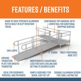 PS16L44T 16 L x 3 W EZ-ACCESS PATHWAY L-Shaped Aluminum Wheelchair Ramp Kit With 4 Turn Platform 3
