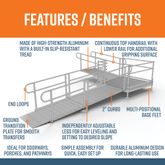 PS16L55T 16 L x 3 W EZ-ACCESS PATHWAY L-Shaped Aluminum Wheelchair Ramp Kit With 5 Turn Platform 3